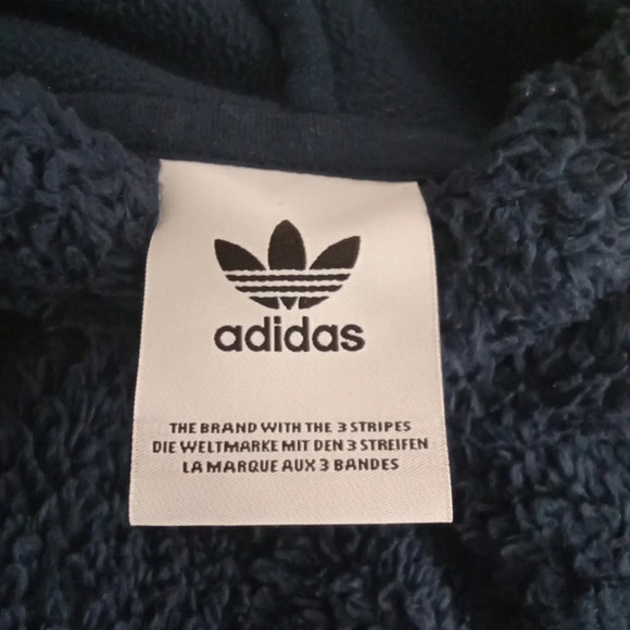 Adidas fluffy Fleece pull over hoodie size  mens medium - Picture 5 of 8